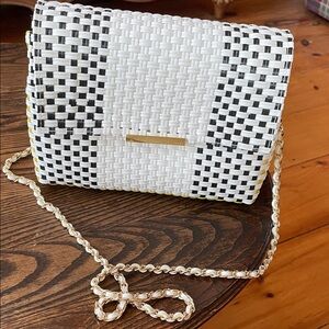 Ted Baker Black and White Maddie  Woven Crossbody Bag